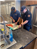 Firefighters preparing food