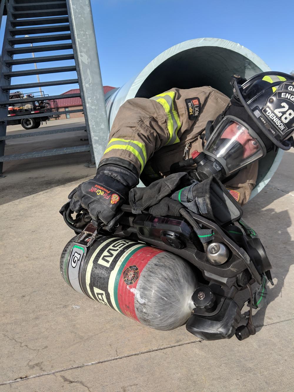 Firefighter in training