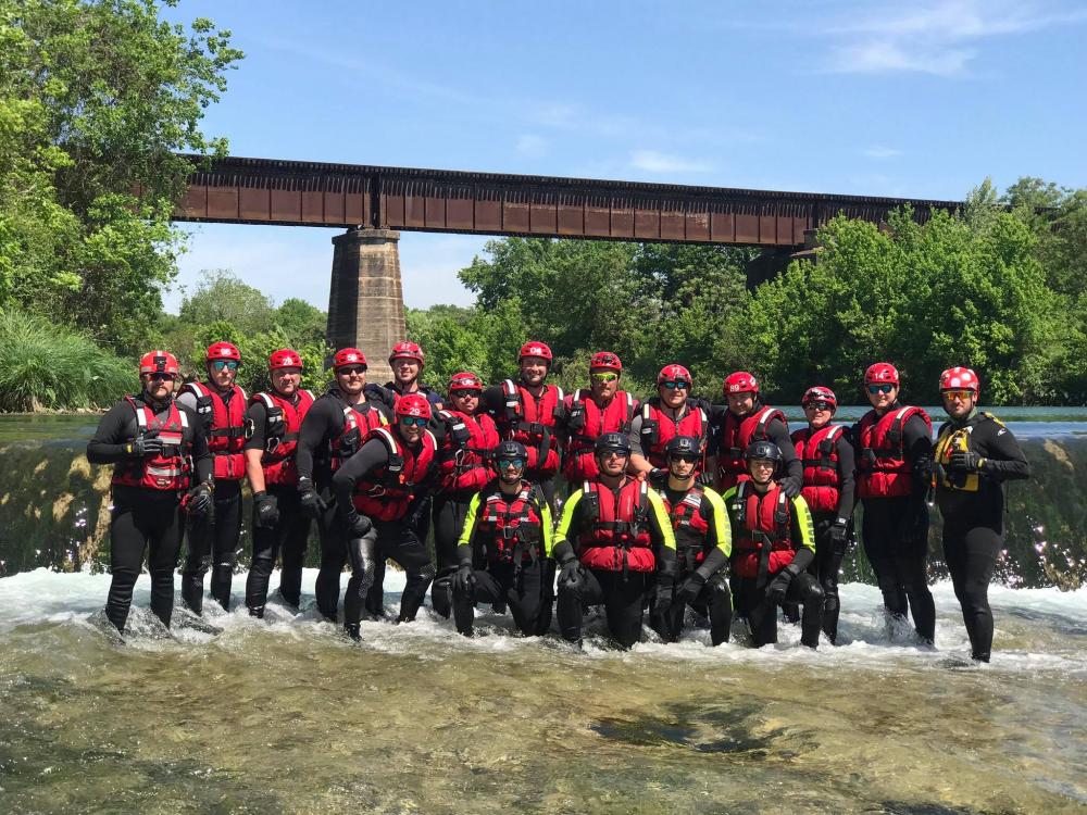 Swift water rescue team