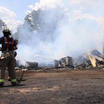 Firefighters putting out a fire 2