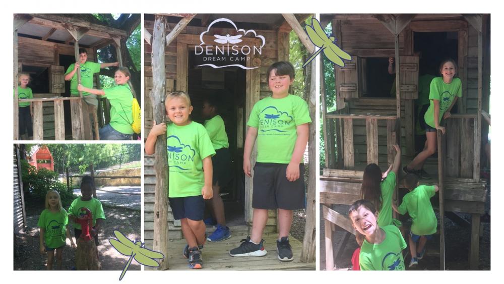 Children at camp cabin