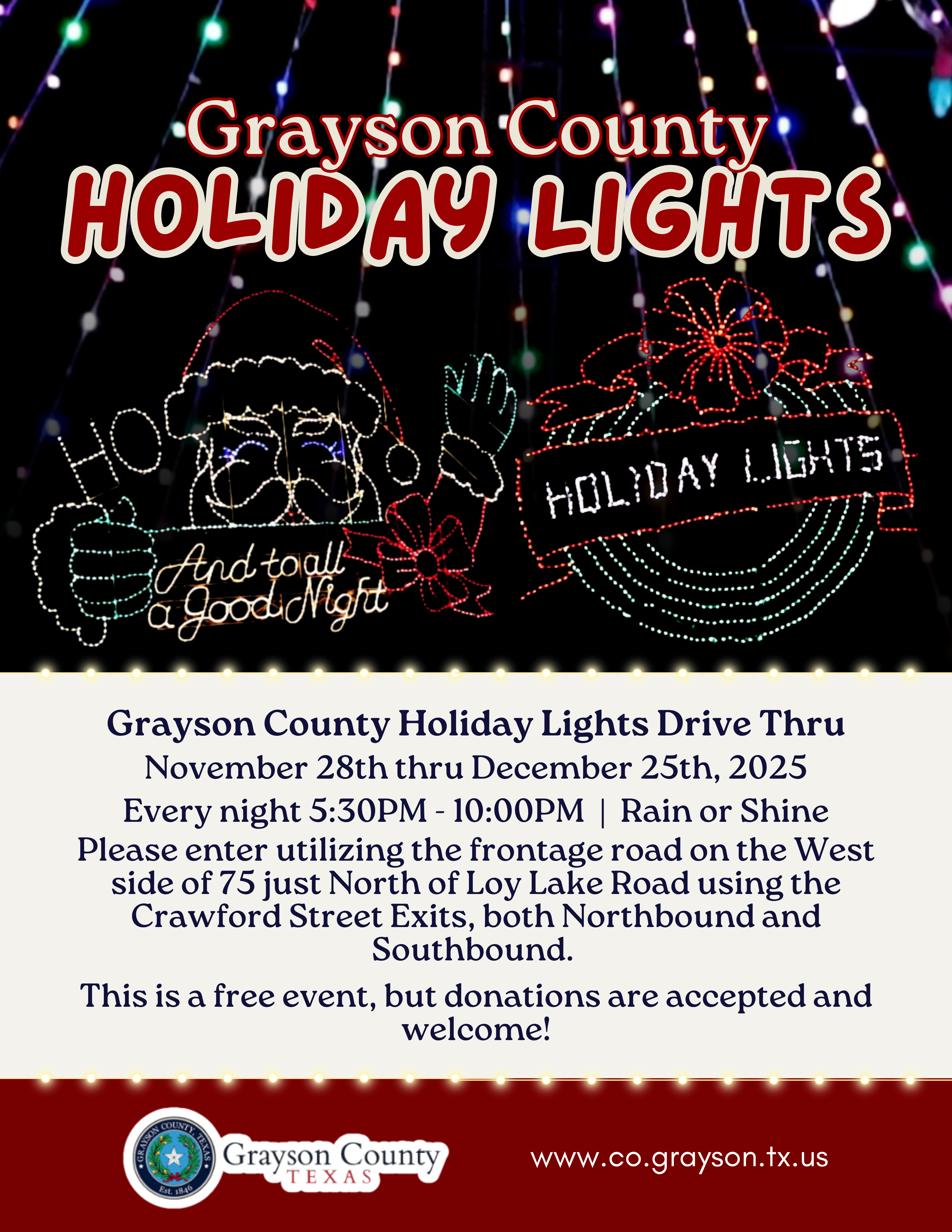 Grayson County Holiday Lights Flyer 2025