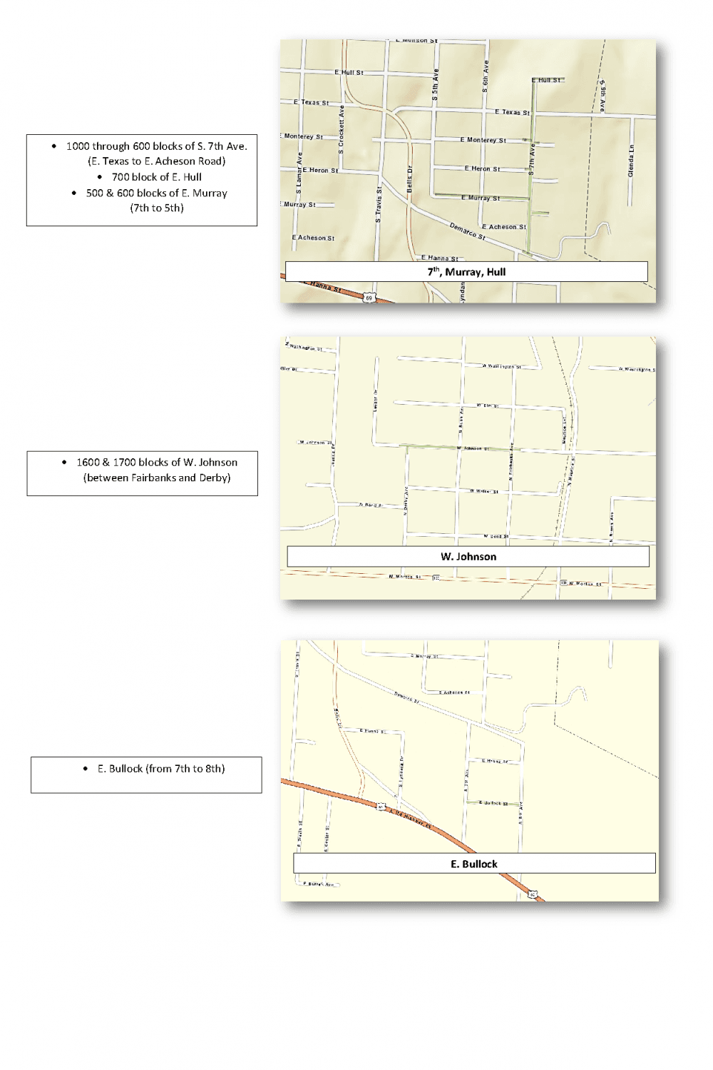 7th Street, Hull Street, Murray Street, Johnson Street, and E. Bullock Street Improvements Maps (PNG)