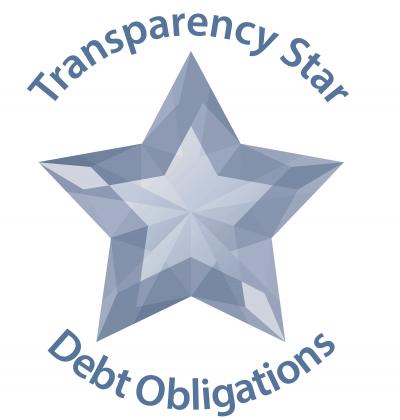 Graphic of a blue 5 pointed star with the words Transparency Star at the top and the words Debt Obligations along the bottom