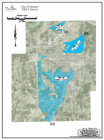 Map of Denison's Tax Increment Reinvestment Zone Number Five
