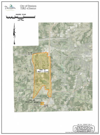Map of Denison's Tax Increment Reinvestment Zone No. Four